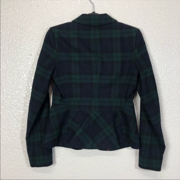 Banana Republic Tartan Plaid Blazer Size 4 - Picture 4 of 8